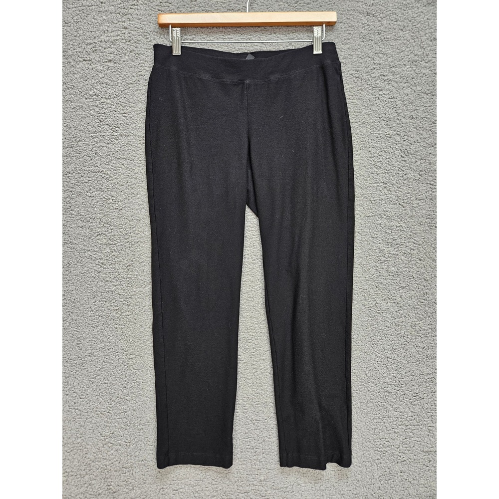 Eileen Fisher Slim Leg Ankle Pants Size PS Black Stretch Jersey Professional